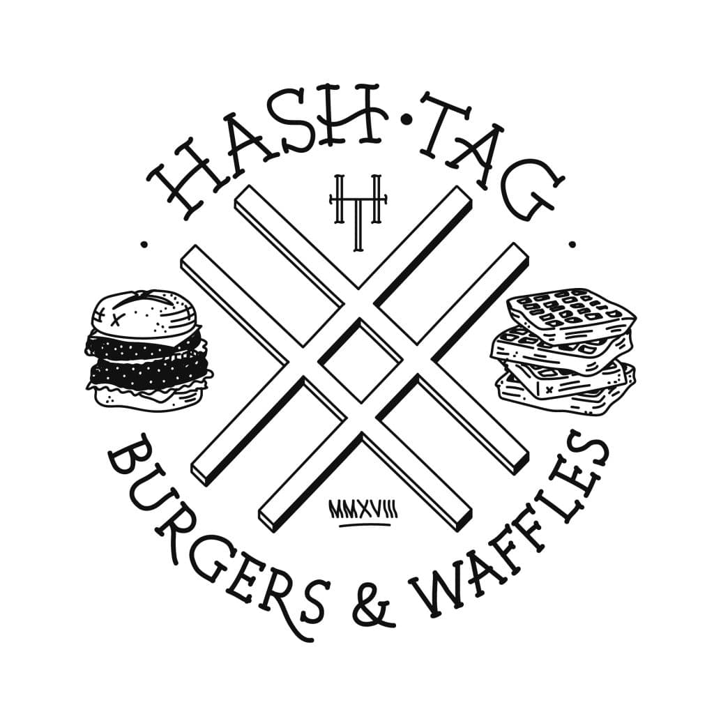 Hashtag Burgers and Waffles logo