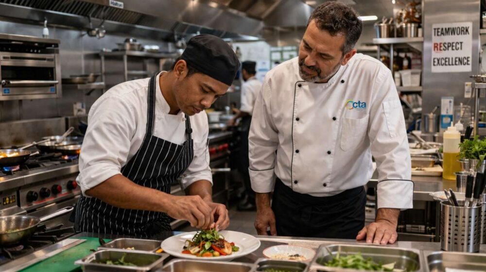 Trainer conducting TA skills assessment for Cook in Australia