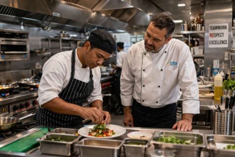 Trainer conducting TA skills assessment for Cook in Australia